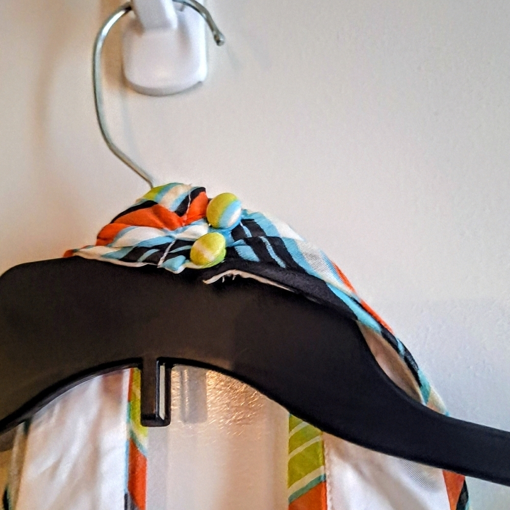 NWT JS Collections Colorful Silk Striped Halter Blouse - Picture 4 of 9
